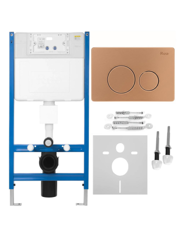 Rezervoare wc - Cadru WC încastrat Rea cu buton I cupru periat