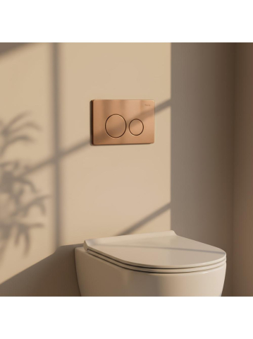 Cadru WC încastrat Rea cu buton I cupru periat [10]