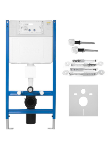 Cadru WC incastrat Rea K011A-Q buton HD negru adancime 90 mm [6]