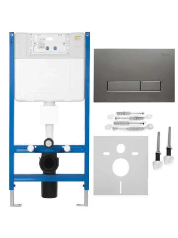 Rezervore incastrate - Cadru WC incastrat Rea K011A-Q buton HD Titan adancime 90 mm