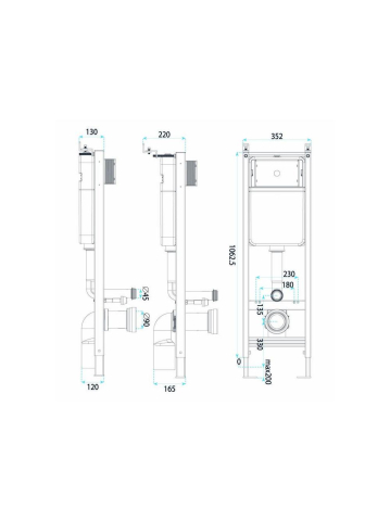 Cadru WC Incastrat Rea Slim 024N adancime 90 mm izolatie fonica [8]