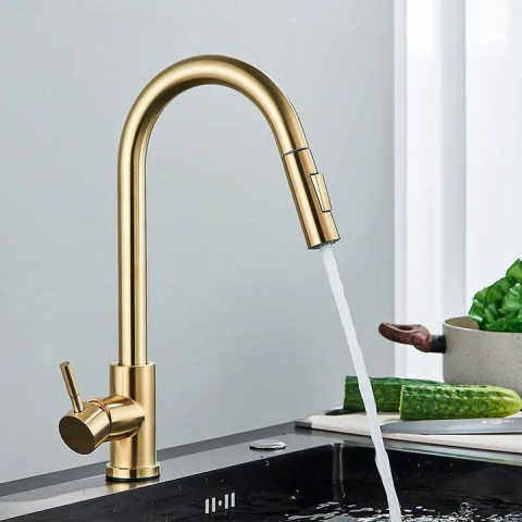 Cap cu aerator pentru baterie de bucătărie REA Fresh auriu periat [4]