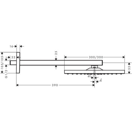 Cap de dus cu brat, Hansgrohe, Raindance E 300, auriu lucios [1]