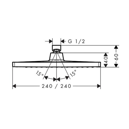 Cap de dus Hansgrohe, Crometta E, Crom, 240 x 240 mm [1]
