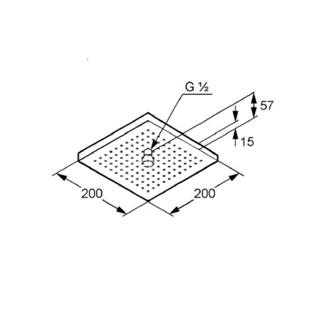 Cap de duș pătrat, 20x20, fix, Kludi, A-QA, crom [1]