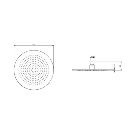 Cap de duș Villeroy&Boch, Universal Showers, Ø25 cm, bruhsed gold [6]
