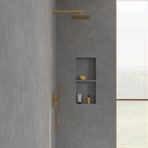 Cap de duș Villeroy&Boch, Universal Showers, pătrat, 25 x 25 cm, brushed gold [3]