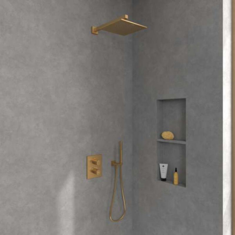 Cap de duș Villeroy&Boch, Universal Showers, pătrat, 25 x 25 cm, brushed gold [2]