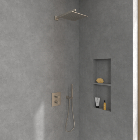 Cap de duș Villeroy&Boch, Universal Showers, pătrat, 25 x 25 cm, brushed nickel [2]