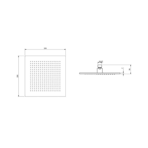 Cap de duș Villeroy&Boch, Universal Showers, pătrat, 25 x 25 cm, brushed nickel [5]
