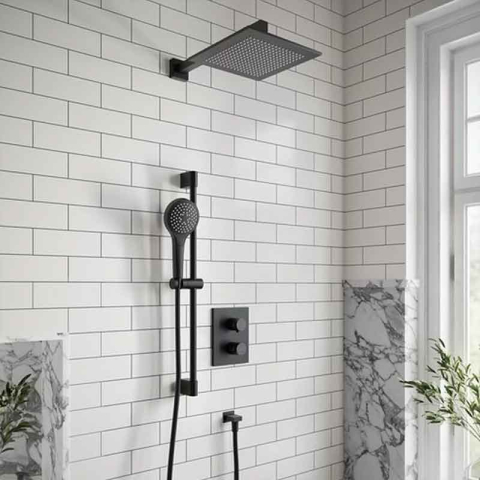 Cap de duș Villeroy&Boch, Universal Showers, pătrat, 25 x 25 cm, negru mat [2]