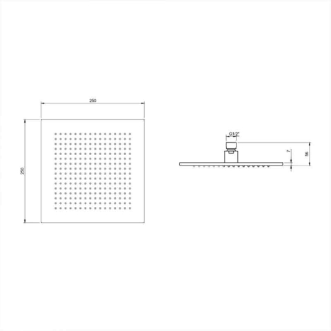 Cap de duș Villeroy&Boch, Universal Showers, pătrat, 25 x 25 cm, negru mat [9]