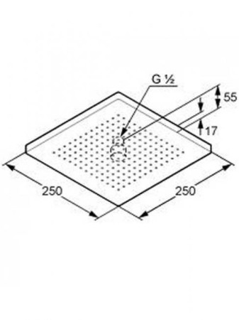 Cap dus Kludi, A-QA, 25 x 25 cm, crom [1]