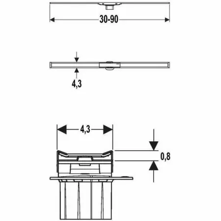 Capac pentru rigola de dus Geberit CleanLine20 30-90 cm metal negru [1]