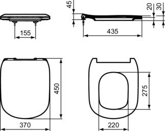 Capac WC IDEAL STANDARD Tesi slim T352801 [1]