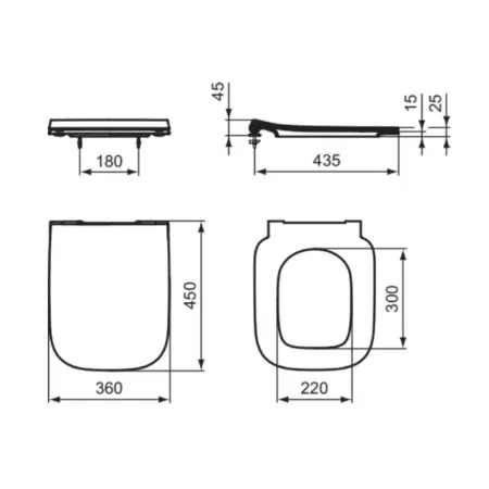 Capac WC soft close slim alb lucios Ideal Standard i.life A, T481301 [4]