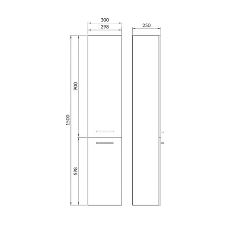 Cersanit, Lara, dulap coloana cu doua usi, 150 cm, nuc [1]