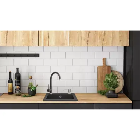 Chiuveta compozit Rea West negru metalizat 49x44 cm [2]