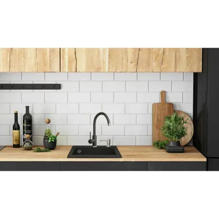 Chiuveta compozit Rea West negru pestrit 44x44 cm [4]