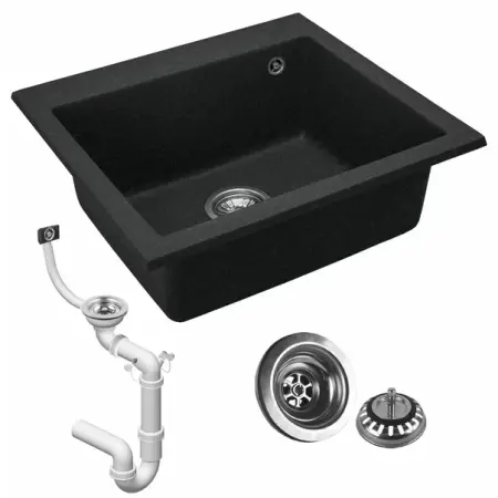 Chiuveta compozit Rea West XL negru metalic 50x60 cm [3]