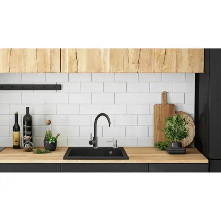 Chiuveta compozit Rea West XL negru pestrit 50x60 cm [3]