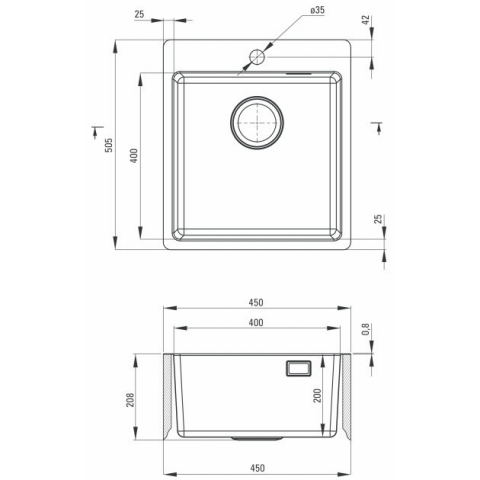 Chiuveta Deante Olfato inox satinat 45x51 cm [2]