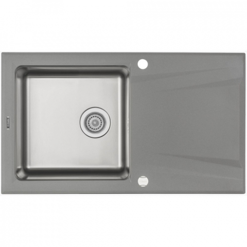 Bucatarie - Chiuveta Deante Prime din granit gri metalic, cu cuva din inox 86x50 cm