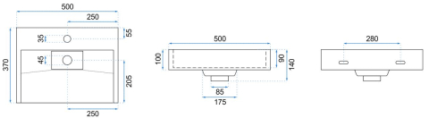 Chiuvetă din conglomerat GOYA 50CM negru [3]
