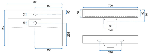 Chiuvetă din conglomerat GOYA 70CM negru [3]
