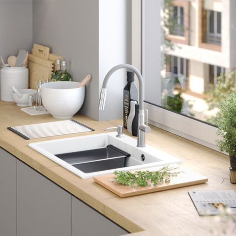 Chiuveta din granit KURT 110 WORKSTATION alb [7]