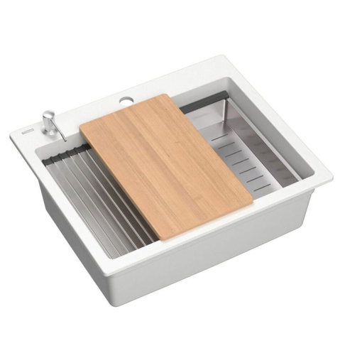 Bucatarie - Chiuveta din granit KURT 110 WORKSTATION alb
