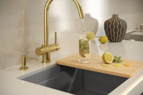 Chiuveta din granit Logan 100 negru metalic [7]