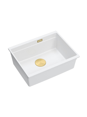 Bucatarie - Chiuveta din granit Logan 100 ventil crom, Alb