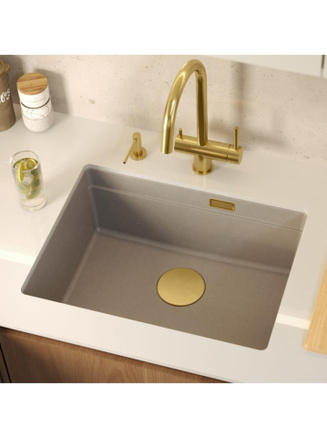 Chiuveta din granit Logan 100 ventil auriu, bej [6]