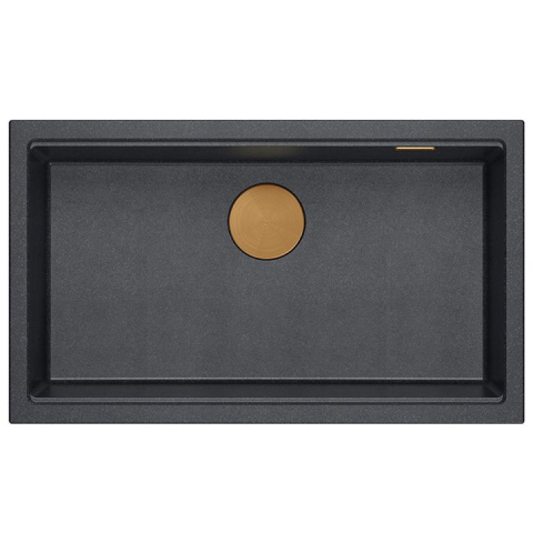 Chiuveta din granit Logan 110 negru metalic [5]