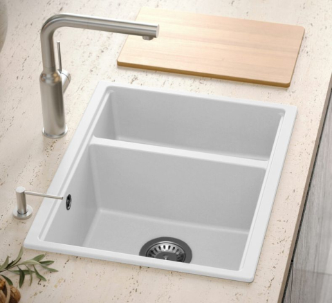 Chiuveta din granit Logan 150 alb [6]