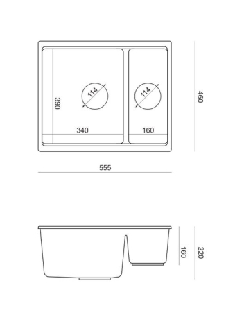 Chiuveta din granit Logan 150 alb [7]