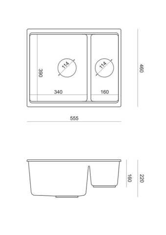 Chiuveta din granit Logan 150 gri metalic [8]