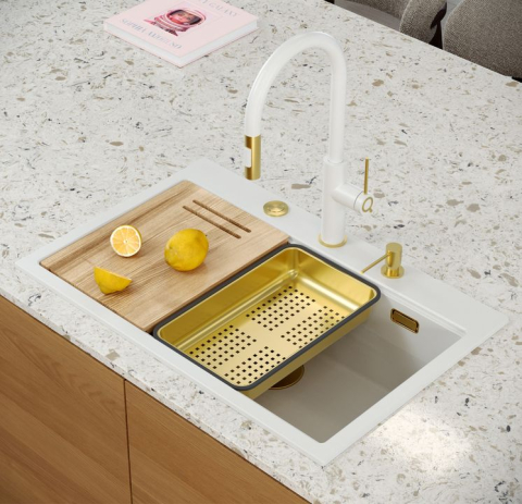 Chiuveta din granit MARC 110 WORKSTATION alb [7]