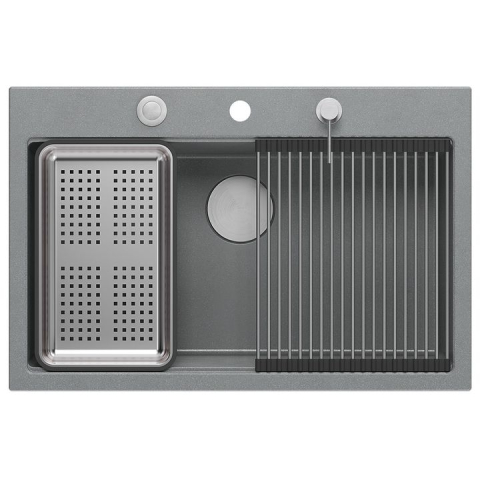 Chiuveta din granit MARC 110 WORKSTATION gri metalic [3]