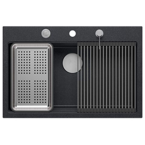 Chiuveta din granit MARC 110 WORKSTATION negru metalic [3]