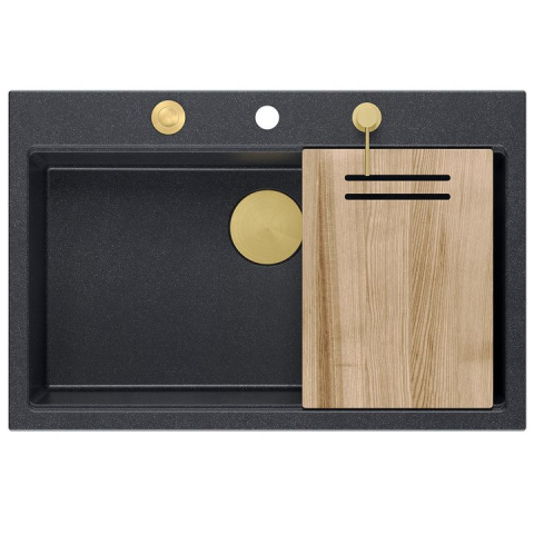 Chiuveta din granit MARC 110 WORKSTATION negru metalic [4]