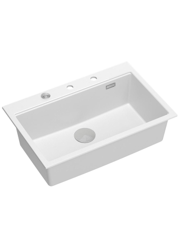 Chiuveta din granit MARC 110 WORKSTATION ventil crom, Alb [6]