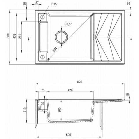 Chiuveta granit Deante Magnetic 50x82 cm alb [1]