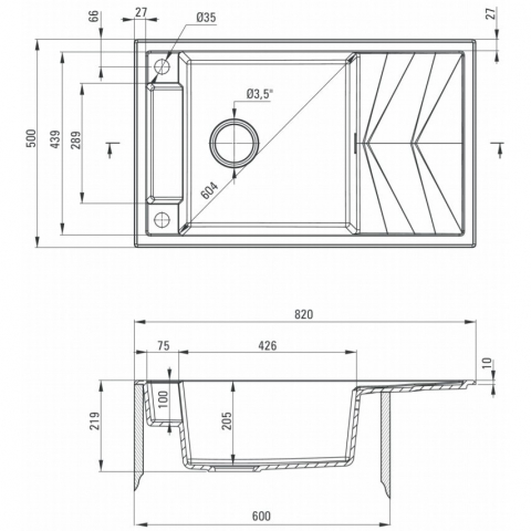 Chiuveta granit Deante Magnetic 50x82 cm antracit [1]