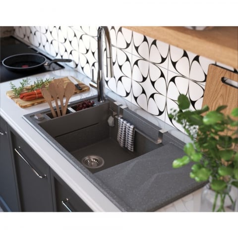 Chiuveta granit Deante Magnetic 50x82 cm gri [1]