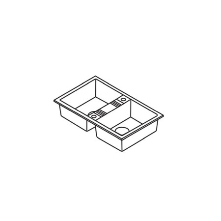Chiuveta granit Ferro, Mezzo II, dreptunghiulara, 2 cuve, 780x480 mm, grafit [2]