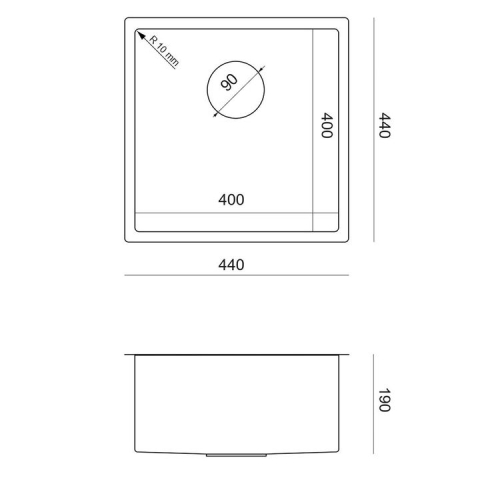 Chiuvetă inox ANTHONY 50 auriu [4]