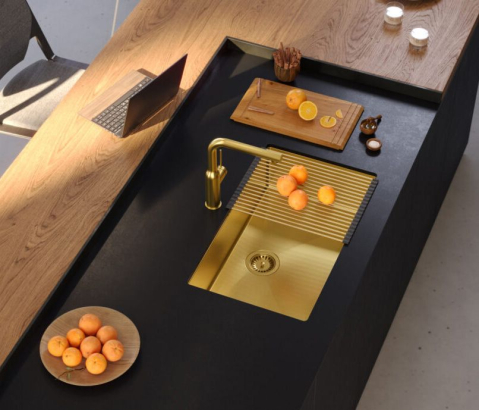 Chiuvetă inox ANTHONY 80 auriu [2]