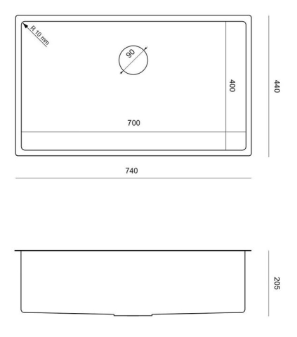 Chiuvetă inox ANTHONY 80 cupru [5]